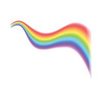 Regenbogen geschwungene Linie Symbol, realistischer Stil vektor