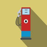 bensin tankning platt ikon med en skugga vektor