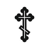Orthodoxes Kreuz-Symbol, einfacher Stil vektor