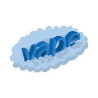 Vape-Wortwolkensymbol, Cartoon-Stil vektor