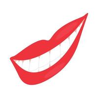 lächelnder Mund mit Symbol für gesunde Zähne vektor