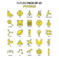 Physik-Icon-Set gelb futuro neuestes Design-Icon-Pack vektor