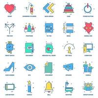 25 Business Concept Mix Flat Color Icon Set vektor