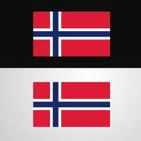 Norge flagga baner design vektor