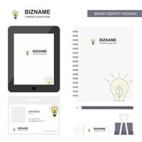 idee business logo tab app tagebuch pvc mitarbeiterkarte und usb marke stationäres paketdesign vektorvorlage vektor