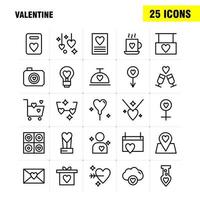 valentine linje ikon packa för designers och utvecklare ikoner av kalender kärlek romantisk valentine te kopp romantisk valentine vektor