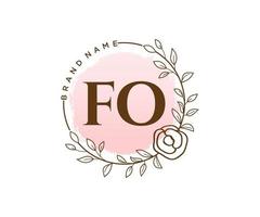 första fo feminin logotyp. användbar för natur, salong, spa, kosmetisk och skönhet logotyper. platt vektor logotyp design mall element.