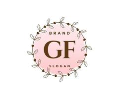 anfängliches gf feminines logo. verwendbar für Natur-, Salon-, Spa-, Kosmetik- und Schönheitslogos. flaches Vektor-Logo-Design-Vorlagenelement. vektor