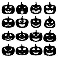 halloween pumpa ansikte samling, vektor illustration