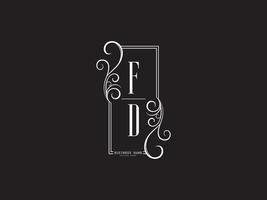 minimalistisches fd-logo-symbol, buchstabe fd df luxus-logo-design vektor