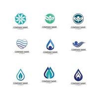 isolerade rund form logotyp. blå färg logotyp. strömmande vatten bild. hav, hav, flodyta. vektor