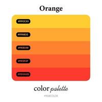 Orangefarbene Farbpaletten genau mit Codes, perfekt für Illustratoren vektor