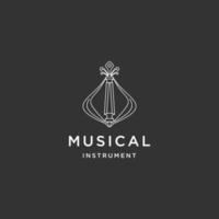 sasando indonesien traditionelles musikinstrument logo icon design template flacher vektor