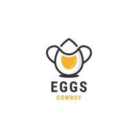 ei des cowboy-logo-design-vorlagen-flachen vektors vektor