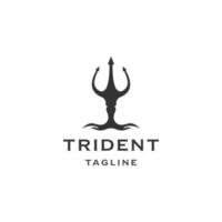 trident logotyp ikon designmall platt vektor