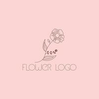 Hand zeichnen Blumen-Logo-Design vektor