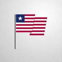 Designvektor für wehende Flaggen von Liberia vektor
