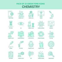 25 grüne Chemie-Icon-Set vektor