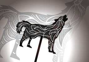 Gratis Howling Wolf Shadow Puppet vektorillustration vektor