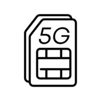 de 5g sim kort ikon vektor