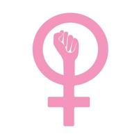 kvinnors oberoende logotyp. feminism ikon. vektor illustration till skapa din design. kvinnor kraft vektor symbol logotyp isolerat på vit bakgrund