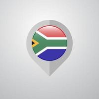 Kartennavigationszeiger mit südafrikanischem Flaggendesignvektor vektor