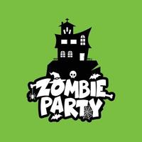 Zombie-Party-Typografie-Designvektor vektor