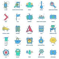 25 Business Concept Mix Flat Color Icon Set vektor