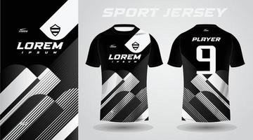 svart vit skjorta sport jersey design vektor