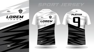 svart vit skjorta sport jersey design vektor