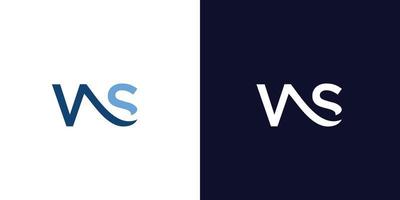 Cooles und modernes ws-Logo-Design vektor