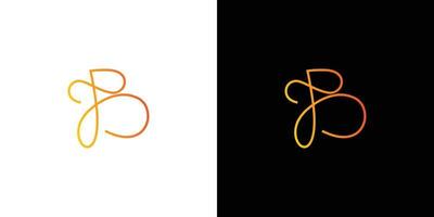 enkel och modern b initialer logotyp design vektor