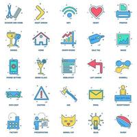 25 Business Concept Mix Flat Color Icon Set vektor