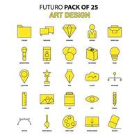 Kunst- und Design-Icon-Set gelb futuro neuestes Design-Icon-Pack vektor