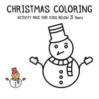 jul färg aktivitet bok för barn Nedan 3 år vektor
