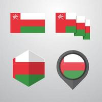 oman flag design set vektor