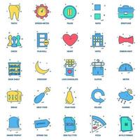 25 Business Concept Mix Flat Color Icon Set vektor