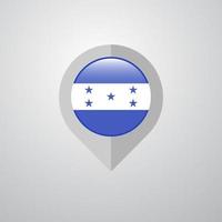 Kartennavigationszeiger mit Honduras-Flaggendesignvektor vektor