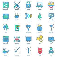 25 Business Concept Mix Flat Color Icon Set vektor