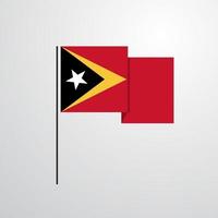 osttimor winkender flaggendesignvektor vektor