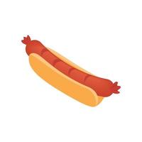 Hotdog isometrisches 3D-Symbol vektor