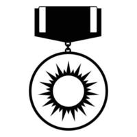 Medaille schwarzes einfaches Symbol vektor