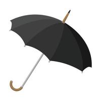 svart paraply tecknad serie ikon vektor