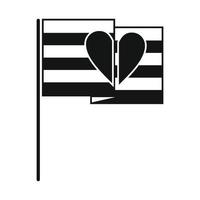 Regenbogenfahne schwarz einfaches Symbol vektor