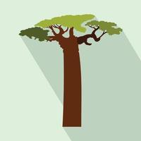 baobab träd ikon, platt stil vektor