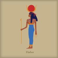 Hathor, Göttin der Liebesikone, flacher Stil vektor