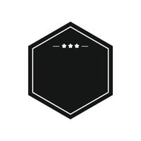 Schwarzes Abzeichen mit drei Sternen-Symbol, einfacher Stil vektor