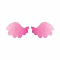 Paar rosa Vogelflügel-Symbol, Cartoon-Stil vektor
