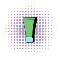 Grünes Kosmetikrohr-Symbol im Comic-Stil vektor