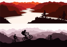 Bike Trail Silhouette Illustration